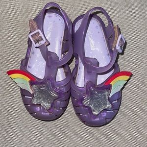 Mini Melissa Jelly’s. Box and dust cover bag EUC